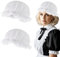 TUONYIS 2 Pcs Victorian Women Girl Mop Hat with Lace, Victorian Inspired Matriarch Attire Maid Costume Accessories, Ladies Handmaid Bonnet Medieval Peasant Headwear, for Fancy Dress Cosplay (White)