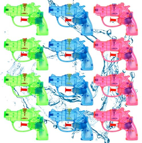 SULOLI 12 Stück Kleine Wasserpistolen Spielzeuge Mini Wasserpistolen Wasserkampf für Kinder Sommer Pool Strand Wasserkampf Party Mitgebsel