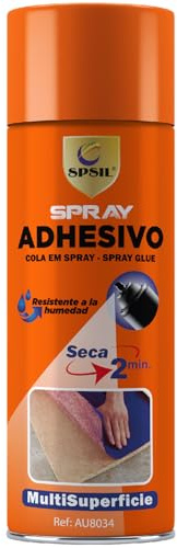 SPSIL Adhesivo en Spray 400ml - Aplicación fácil y precisa - Resistente a la humedad - Adhesión fuerte y duradera (400 Mililitros)