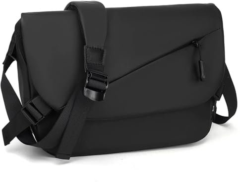 AAIXXIZAO Riñonera Bolso De Mano Hombre Moda Nylon Bolso De Hombro Simple Vintage Bolsos De Mensajero Paquete De Pecho Calle Bandolera Solapa Negro