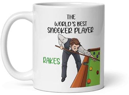 TheAbstractix Personalised Snooker Mug – “The World’s Best Snooker Player” with Custom Name – Gift for Him, Dad, Son, Friends, or Colleagues – Birthday, Father’s Day, Christmas Snooker Present