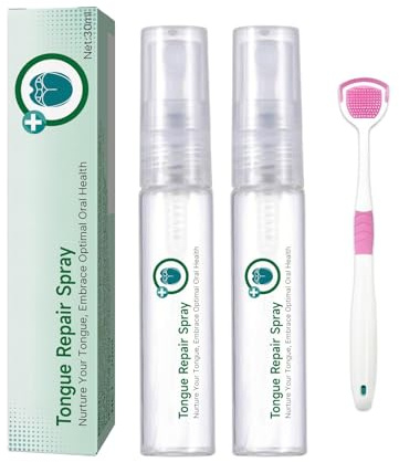Zungenpflege Spray 30ml*2, Mundspray Gegen, Sorgt Für Frischen Atem, Für Mundgesundheit, Mundpflegespray Für Unterwegs, Lassen Sie Die Zunge Natürlich Spray, Body Care(Es gibt eine Bürste)