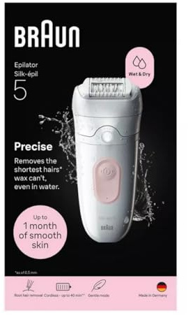 Braun Silk·épil 5, Wet & Dry Epilator, Easy Hair Removal, Lasting Smooth Skin, 5-000, Flamingo Pink