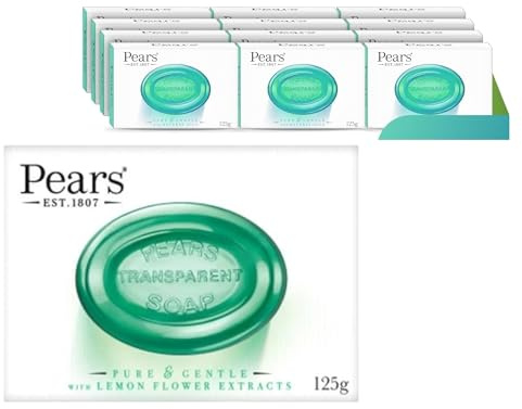 Pears Lemon Flower Extracts Green Soap Bars 125g – Pack of 12