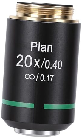 Bewinner Planmikroskop-Objektiv, 20,2 Mm RMS-Gewinde für Biologische Mikroskope mit Aluminiumlegierungskörper und Hochdurchlässigem Optischem Glas (20X)