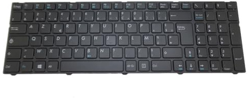 LIOZDMD Laptop-Tastatur für PEAQ für PNB G2017 G2017-I7A1 G2017-I7C1 mit Rahmen, Schwarz, Ungarn HU/Schweizer SW/Nordic NE/Türkisch/US/GR/FR/UK Ersatzteile(France FR)