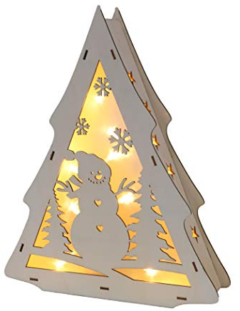 Christmas Concepts® 33cm (13) Light Up LED Cutout Wooden Box Decoration - Novelty Christmas Decorations (Tree)