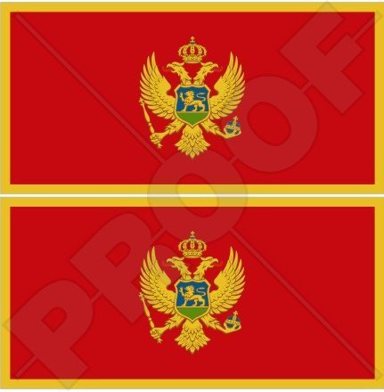 MONTENEGRO Montenegrinische Flagge Crna Gora 110mm Auto & Motorrad Aufkleber, x2 Vinyl Stickers