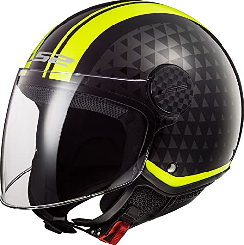LS2 Motorradhelm OF558 SPHERE LUX CRUSH Schwarz HI VIS Gelb, Schwarz/Gelb, L