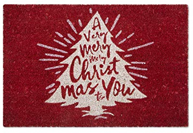 Excelsa Fußmatte Merry Christmas Kokosfaser, Rot, 40 x 60 cm