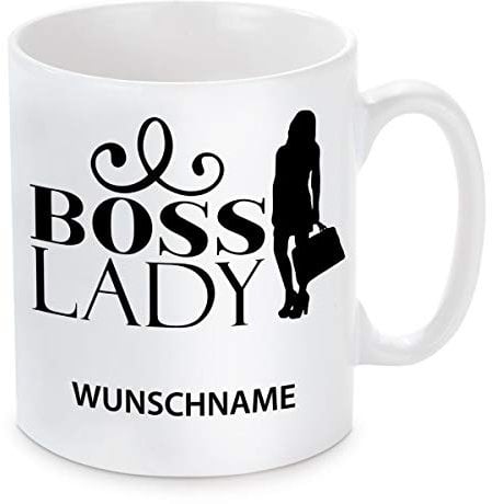 Herzbotschaft Tasse mit Motiv Modell: Boss Lady (personalisiert)