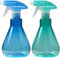 Cymax Large Size Empty Spray Bottle,2 Pack 500ML Refillable Sprayer Leak Proof Durable Trigger Sprayer with Mist& Stream Modes for Cleaning,Green+Blue