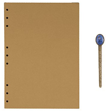 B5 9-Ring Binder Planer Refill Papier für Tagebuch Notizbuch Ringbuch Reisetagebuch Kraftpapier Nachfüllpapier Notizpapier Ersatzblätter Büro Schule Schreiben (100 Blätter)