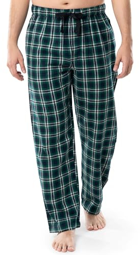 Fruit of the Loom Herren Garngefärbte gewebtem Flanell Pyjamahose, Grün kariert, XL
