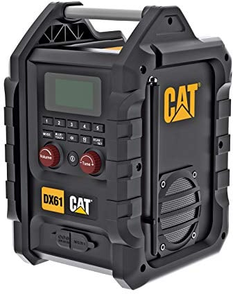 CAT Akku Baustellenradio Baustellen Radio Akku Radio 18V Tragbares Radio USB-Ausgang, mit AUX-IN DAB FM und Bluetooth 3.5mm Schutzklasse IP54 2X Stereo-Lautsprecher (ohne Akku) mit AC Ladekabel