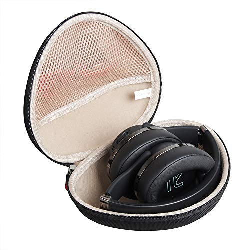 HERMIT SHELL 200907Hermitshell Estuche rígido de viaje para auriculares Bluetooth DOQAUS sobre la oreja (solo funda) (negro+interior caqui)