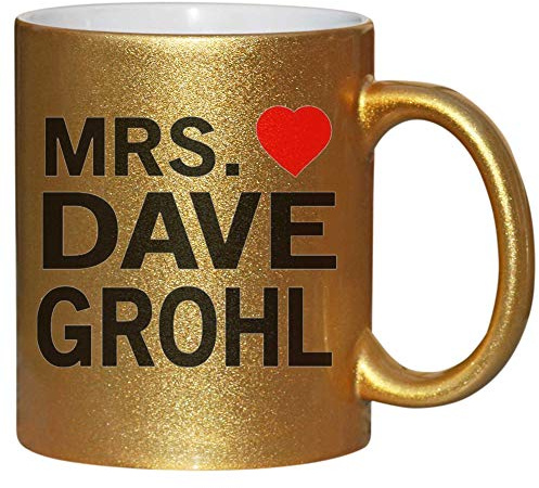 Mrs Dave Grohl Fan Novelty Funny Mug Gold Glitter