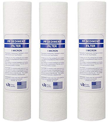 perfk 10 x2.5 1/5 Mikron PP Polypropylen Sediment Wasser Filter Universal Ganze Ersatz Patrone Umkehrosmose für Pack von 3, 5 mikron