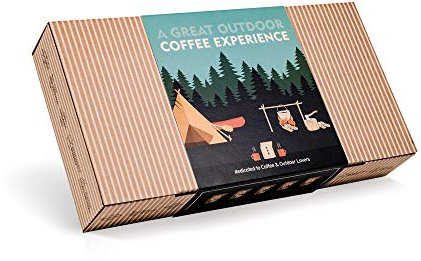 Gourmet Outdoor Coffee Gift Set para hombres y mujeres, 10 cafés orgánicos y especiales de origen único del mundo en innovadores cerveceros | Caja de muestra para los amantes del café para preparar y