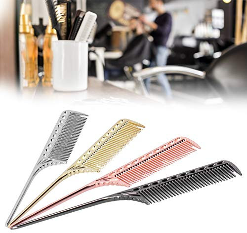 Pettine a coda a denti fini Pettine in alluminio per parrucchieri, Pettine a punta, Pettine professionale per tagliare i capelli per parrucchiere, Pettine in metallo