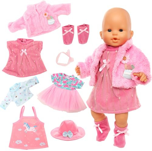 Festfun 3 Set Vêtement de Poupée 36cm Habit Robe de New Born Poupon Vêtement (Poupée Non Incluse)
