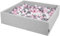 KiddyMoon Piscina De Bolas 120X30cm/200 Bolas El Cuadrado Grande para Ninos,Hecha En La UE, Gris Claro: Blanco/Gris/Rosa Claro