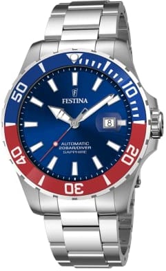 Festina Herren Analog Quarz Uhr mit Edelstahl Armband F20531/5