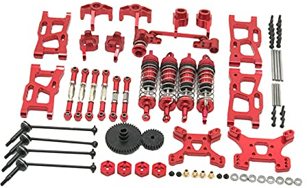 Sharplace 1/12 1/14 RC Auto Ersatzteile,Komplettset,Metall Upgrade Teile für WLtoys 144001 124019 - rot