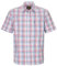 WALKER AND HAWKES - Men's Checkered Blue and Red 100% Cotton Short Sleeve Canterbury Country Shirt with Pocket Classic-Fit - Red - 2X-Large (46'')