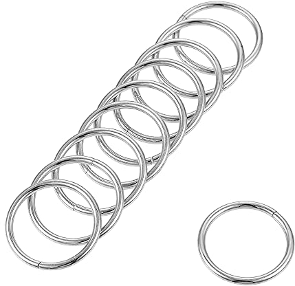 sourcing map 20 Stück O Ringe 0.79(20mm) Metall für Riemen Taschen Gürtel DIY Handwerk Silber Ton