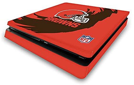 Head Case Designs Offizielle NFL Fegen Strich Cleveland Browns Vinyl Haut Gaming Aufkleber Abziehbild Abdeckung kompatibel mit Sony Playstation 4 PS4 Slim Console