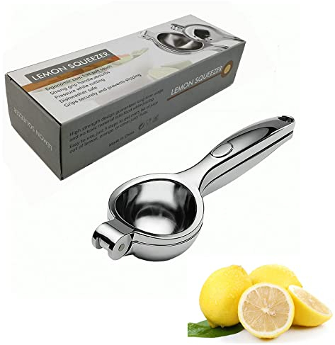 NUOSWEK Zitronenpresse aus Metall, hochwertig, strapazierfähig, manuelle Obstpresse, große manuelle Presse, Zitruspresse
