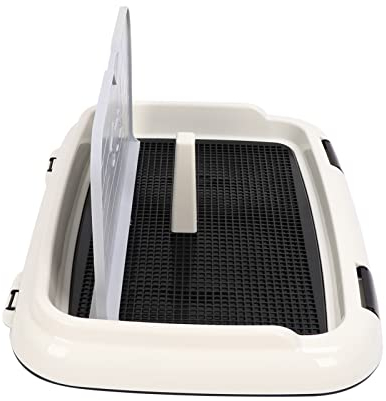 Naroote Tapis de toilette pour chien, support de tapis d'urine pour chien, protection du sol facile à nettoyer en plastique avec housse murale pour le dressage des chiens (noir)