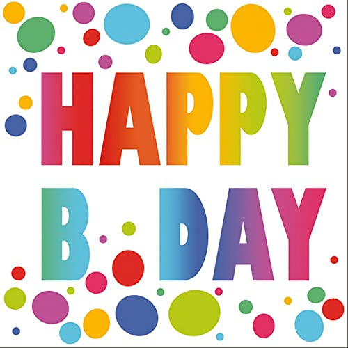 20 Servietten Geburtstag mit bunten Punkten | Kinder | Erwachsene | Geburtstag | Junge | Mädchen| Party | Happy Birthday | Tischdeko 33x33cm