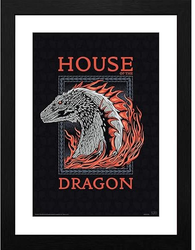 ABYSTYLE - HOUSE OF THE DRAGON Gerahmter Drache Rot