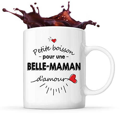 Planetee Mug Petite Boisson d'une Belle-Maman d'amour | Idée Tasse Cadeau Famille Maman Fête des Mères Anniversaire Noël