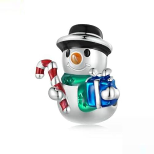 Christmas Charm Beads Original 925 Sterling Silver Love Family Bead Charms for Pandora Bracelets Women's Jewellery (Snowman 939 Charm)