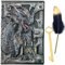 LaVenty DND Zubehör DND Journal Notebook Dungeons DND Drache Tagebuch 3D geprägtes Ledertagebuch D&D Daily 3D Drachen Vintage Tagebuch+Stift Geburtstag für Männer Frauen Erwachsene