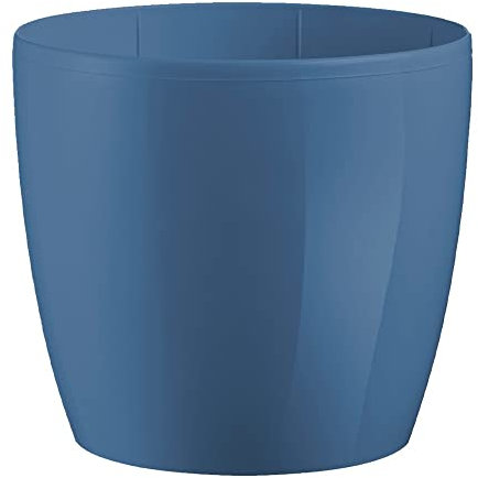 Decor Space Madeira Luxy Colour Pot rond en plastique coloré pour l'extérieur et le jardin fleurs plantes (16 cm, bleu)
