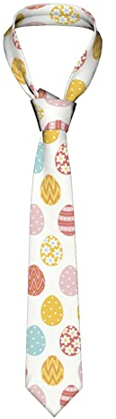 LEEOOL Herren-Krawatten mit Aufschrift „Frohe Ostern“, bunte Ostereier, Herrenkrawatten, Kunstkrawatten, Anzug-Krawatte, Business-Casual-Hochzeit, formelle Krawatte