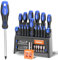 SORAKO 40-Piece Screwdriver Set, Multi-Purpose Magnetic Screwdriver Set with Case, Magnetic Screwdriver Set with Go-Thru Steel Blades | High Torque, Plastic Racking