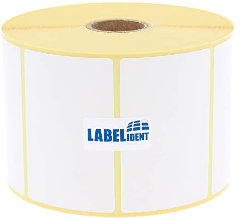 Thermotransfer-Etiketten auf Rolle weiß - 68 x 34 mm - Papier, selbstklebend - 2.000 Haftetiketten auf 1 Rolle/n, 25 mm Kern, Blanko Rollenetiketten