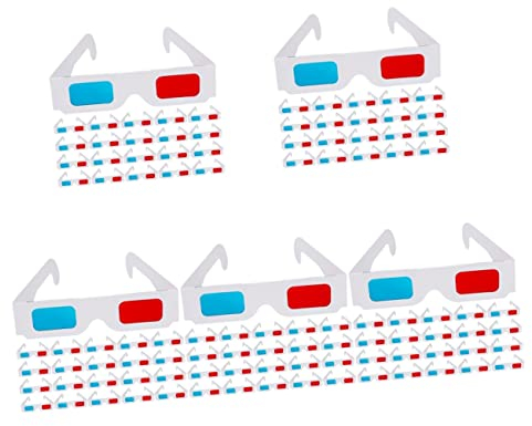 Mikikit 200 STK 3D-Brille aus Papier 3D-Sichtbrille 3D-Brille Anaglyph Brillengestell aus Pappe schnapsgläser Einweg-3D-Brille Anaglyphe von 3D-Filmbrillen Fernsehen Karton Papiergläser