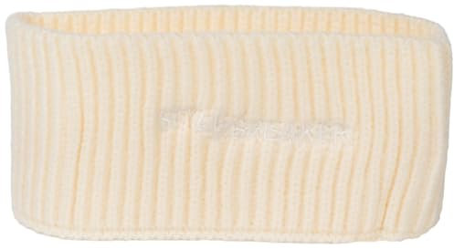styleBREAKER Damen Strick Stirnband mit Rippenmuster, styleBREAKER Logo Stick, warmes Winter Haarband, Headband 04026068, Farbe:Creme