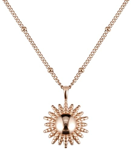 BONNYBIRD® Sonne Anhänger Kette Rosegold - Halskette Damen Edelstahlkette