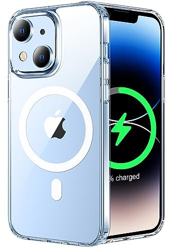 tigratigro Cover Magnetica per iPhone 15, Compatibile con MagSafe Ricarica Wireless, Anti Ingiallimento, Antiurto di Grado Militare, Custodia magnetica, Retro Antigraffio Trasparente