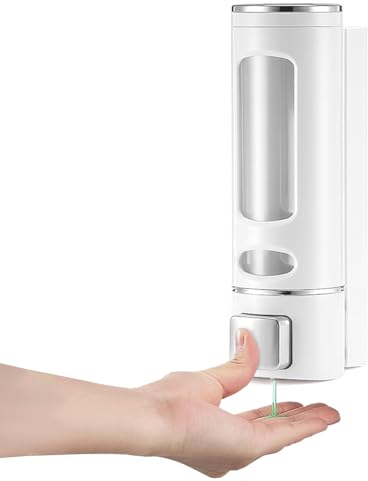 400ML Wall Mounted Soap Dispenser Bathroom, Hand Wash Dispenser, Hand Shampoo and Shower Gel Dispenser, Kitchen Dish Detergent Container, Liquid Soap Dispenser for Kitchen, Office, Hotel and School