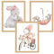 Zamety 3er Set Bilder: Mädchen, kinderzimmer Deko, Tierposter, Babyzimmer Deko Junge, Kinderbilder Ohne Rahmen