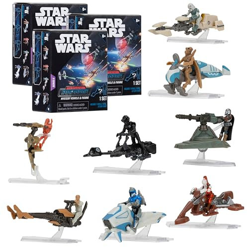 STAR WARS Micro Galaxy Squadron Series 5 (Lot de 3) Mystery Blind Box – Obtenez trois véhicules de 6,3 cm ou des figurines de 2,5 cm – Sous licence officielle – Objet de collection authentique