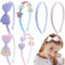 Nenjindz 6Pcs Glitter Mädchen Haarreif Glitzer-Haarreifen für Kinder, Funkelnd Schleife Herz Stern-Haarband Pailletten-Haarbänder Regenbogen-Stirnband Glitter Stirnbänder für Mädchen Teens Kinder